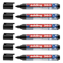 Lot de 6 marqueurs pour tableau blanc - EDDING - Noir - Pointe 1,5-3 mm - Rechargeable