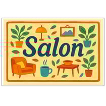 Plaque de porte métal salon