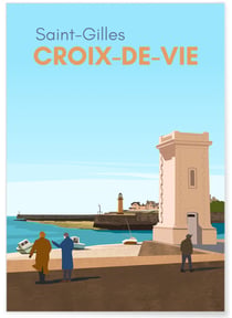 Affiche ville Saint-Gilles-Croix-de-Vie | A3 : 29,7x42cm