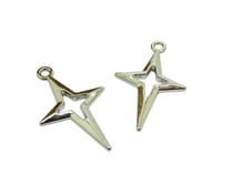 2 Breloques étoile 27*17mm argent platine