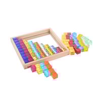 Plateau miroir en bois 100 cubes translucides - Jouet créatif et éducatif