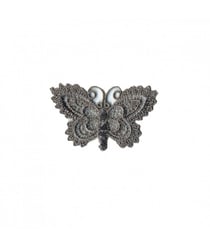 Ecussons Thermocollant Papillon Crochet 3 X 5 cm - Mediac Gris