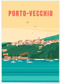 Affiche ville Porto-Vecchio | A3 : 29,7x42cm