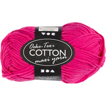 Pelote de fil de coton, dim. 8/8, L : 80-85 M, rose, 50 gr/ 1 boule