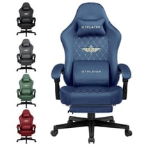 Chaise gaming GTPLAYER - Tissu - Coussin à ressorts - Bleu - 50 x 66 x 133 cm