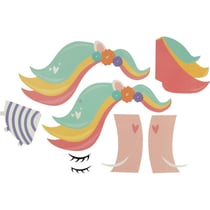 Kit Boite à mouchoirs à décorer Licorne pailletée 7 pièces