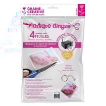 4 feuilles de plastique dingue imprimable A4 - Transparent