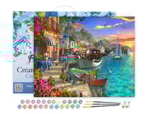 Peinture par Numéro Figured'Art avec Cadre - Port fleuri - Kit de Loisir Créatif DIY Numéro d'Art Complet - 40x50cm toile tendue sur châssis