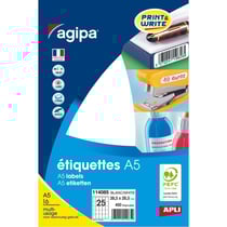 Apli 114085 - Etiquettes multi-usage blanches 38,50 x 26,50mm A5