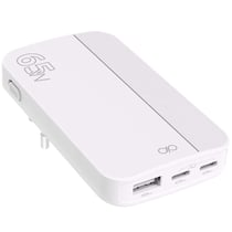 Force Power Chargeur 65W USB-A / 2x USB-C pliable Power Delivery GaN Ultra Rapide Blanc