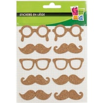 Graine Créative - Stickers liège Moustache 10 pièces