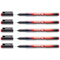 Lot de 5 marqueurs permanents - EDDING - Pointe fine 0,6 mm - Rouge
