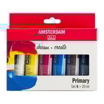 Set de 6 tubes de peinture acrylique Amsterdam 20ml couleurs primaires