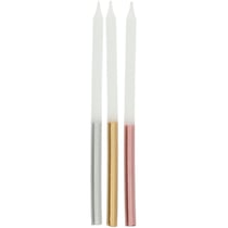 24 Bougies Glamour Métallique - 10 cm