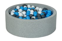Piscine à balles Aire de jeu + 450 balles blanc, gris, bleu clair - Velinda
