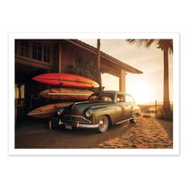 Affiche 30x40 cm - California Sunset Car - Philippe Hugonnard