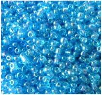 Sachet de 500g de perles de rocailles bleue turquoise transparente pour collier et bracelet