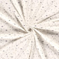 Tissu Jersey Coton imprimé Elio petits escargots sur fond Ecru