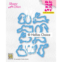 Matrices de découpe Nellie's Choice - Petits Lapins - 9 pièces - 2,6 x 3,2 cm