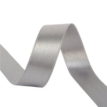 Bobine 25m ruban satin double face Gris fabriqué en France