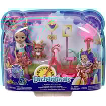 Enchantimals poupée danessa deer avec vélo et sprint - figurine 15 cm - animal biche - mattel gjx30