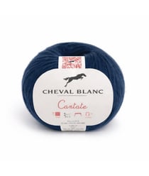 Pelote à tricoter laine et mohair CANTATE - Cheval blanc 307 Bleu