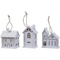 Décoration à Suspendre Blanc Pailetté - Maison Eglise