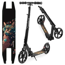 Trottinette Enfant Pliable + 7Ans, 100kg - Trottinette Adolescent Pliable en Aluminium Hauteur réglable 88/93/98cm - ABEC-7 Roues 200 mm- Noir