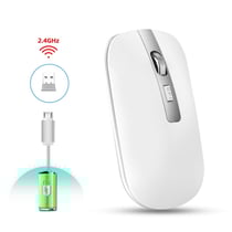 Souris Sans Fil Rechargeable Silencieuse Haute Résolution Pour Bureau Et Gaming Blanc YONIS
