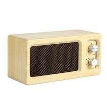 Enceinte Bluetooth Bois Puissante 16W Autonomie 3-6H Support Micro SD AUX U Disk Beige YONIS