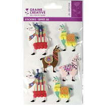 6 stickers 3D - Lama 6 cm