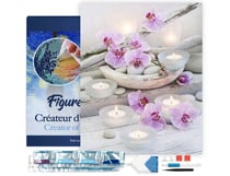 Diamond Painting Broderie Diamant Figured’Art 40x50cm toile tendue sur châssis en bois - diamants carrés - Fleurs et Bougies