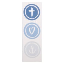 Motifs de cire Croyance Amour Espérance, bleu royal, 9,5x3cm, 1 pce.