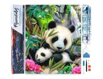 Diamond Painting Broderie Diamant Figured’Art 40x50cm toile entière roulée avec diamants carrés - Famille de Pandas