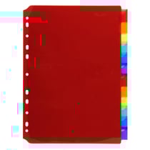 Intercalaires PP transparent couleurs avec porte étiquette A4 12 positions - Couleurs assorties - x 10 - Exacompta