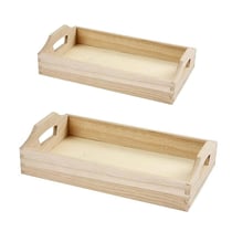 2 plateaux en bois à décorer 30 x 17 x 5 cm