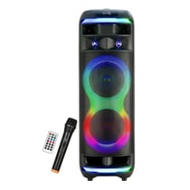 Enceinte karaoké - RGB - 800 Watts - Bluetooth V5.0 - Micro sans fil inclus - Autonomie 2 a 3 heures - LED