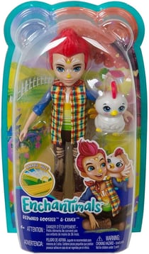 Enchantimals poupee redward rooster et cluck le coq - figurine 15 cm - animal - mattel gjx39