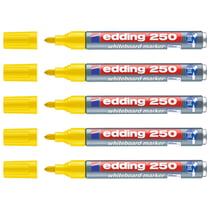 Marqueur tableau blanc effaçable - EDDING - Jaune - Pointe 1,5-3 mm - Lot de 5