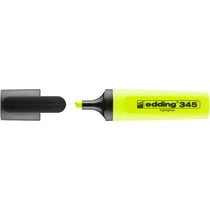 Lot de 10 surligneurs EDDING 345 Jaune - Pointe biseautée 2-5 mm - Rechargeable