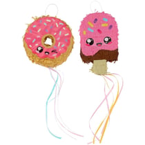 2 Mini-Pull Pinatas Donut & Glace Kawaii Party