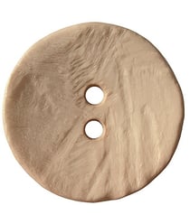 Carte de 1 bouton rond imitation bois 2 trous 40mm - Union Knopf Beige Camel ecru