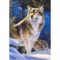 Puzzle famille de loup dans la montagne 1000 pieces - collection animaux sauvages et paysage