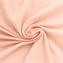 Tissu double gaze de coton, Saumon - au mètre, par 50 cm - Laize : 130 cm