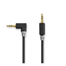 Nedis Câble Audio Stéréo Jack 3.5mm Droit vers Jack 3.5mm Coudé 1m Gris anthracite