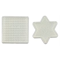 MégaCréa DIY - Plaque pour perles à repasser Carré et étoile 8 cm