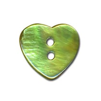 Bouton Nacre en forme de Coeur couleur Jade