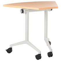 Bureau d'Angle Marron Structure en Métal Plateau en MFC 90 x 64 cm Pliable avec Roulettes Style Moderne