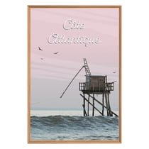 Tableau mural encadré illustration côte Atlantique 65x97 cm