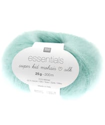 Fil à Tricoter ESSENTIALS SUPER KID MOHAIR LOVES SILK: Luxe, Douceur et Créativité - 25gr - Rico Design 060 Aigue-marine bleu